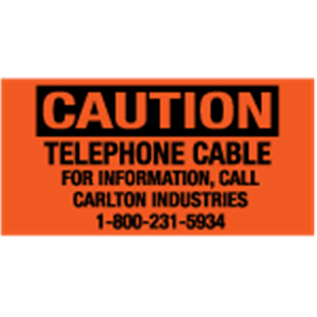 Caution Telephone Cable - Cable Marker w/Adhesive